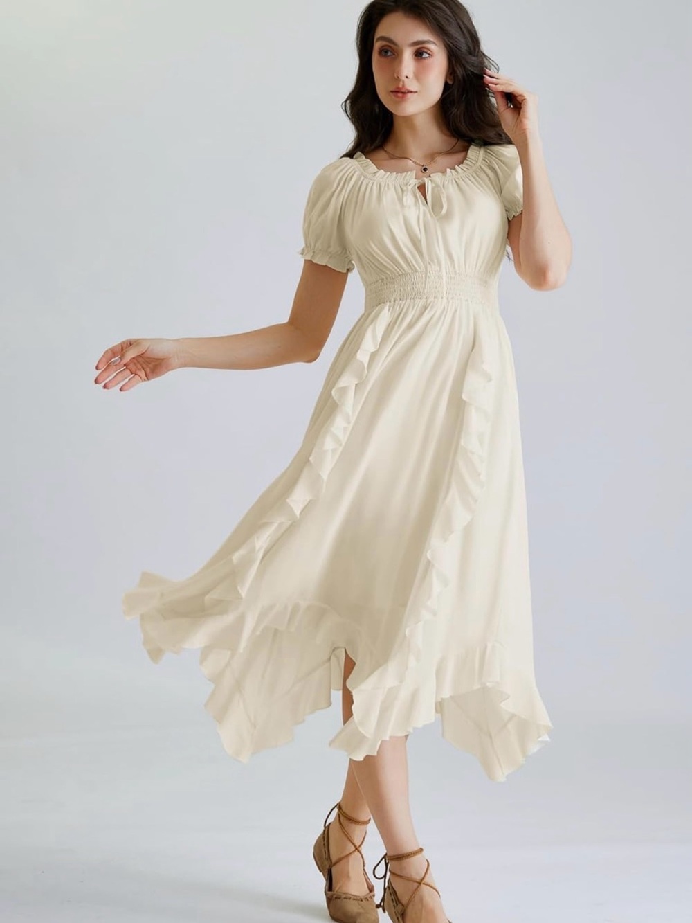Scarlet Darkness Renaissance Dress for Women Off White L - Picture 6 of 7